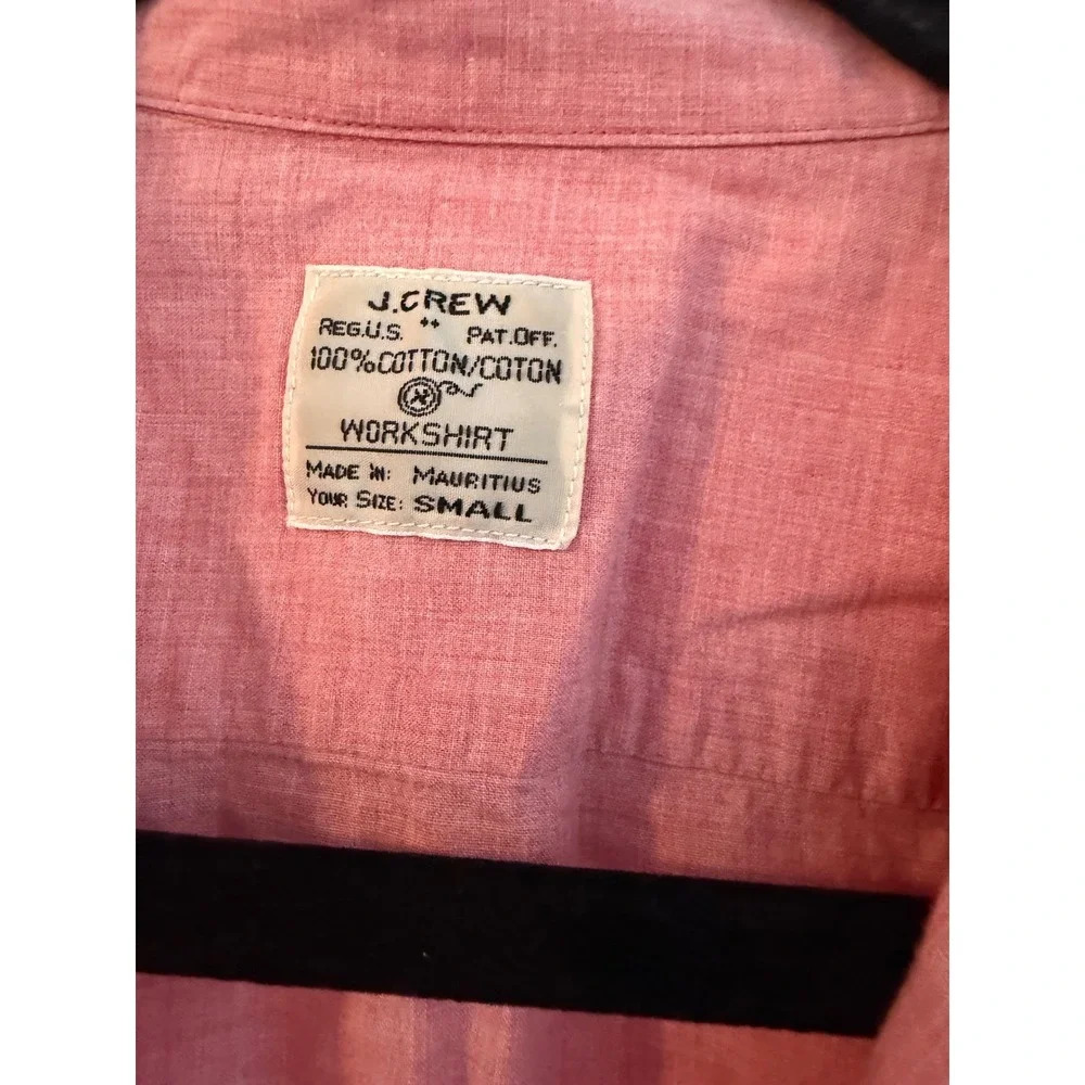 J.Crew Workshirt Mens Small Red Chambray Button Down Long Sleeve Cotton 28164